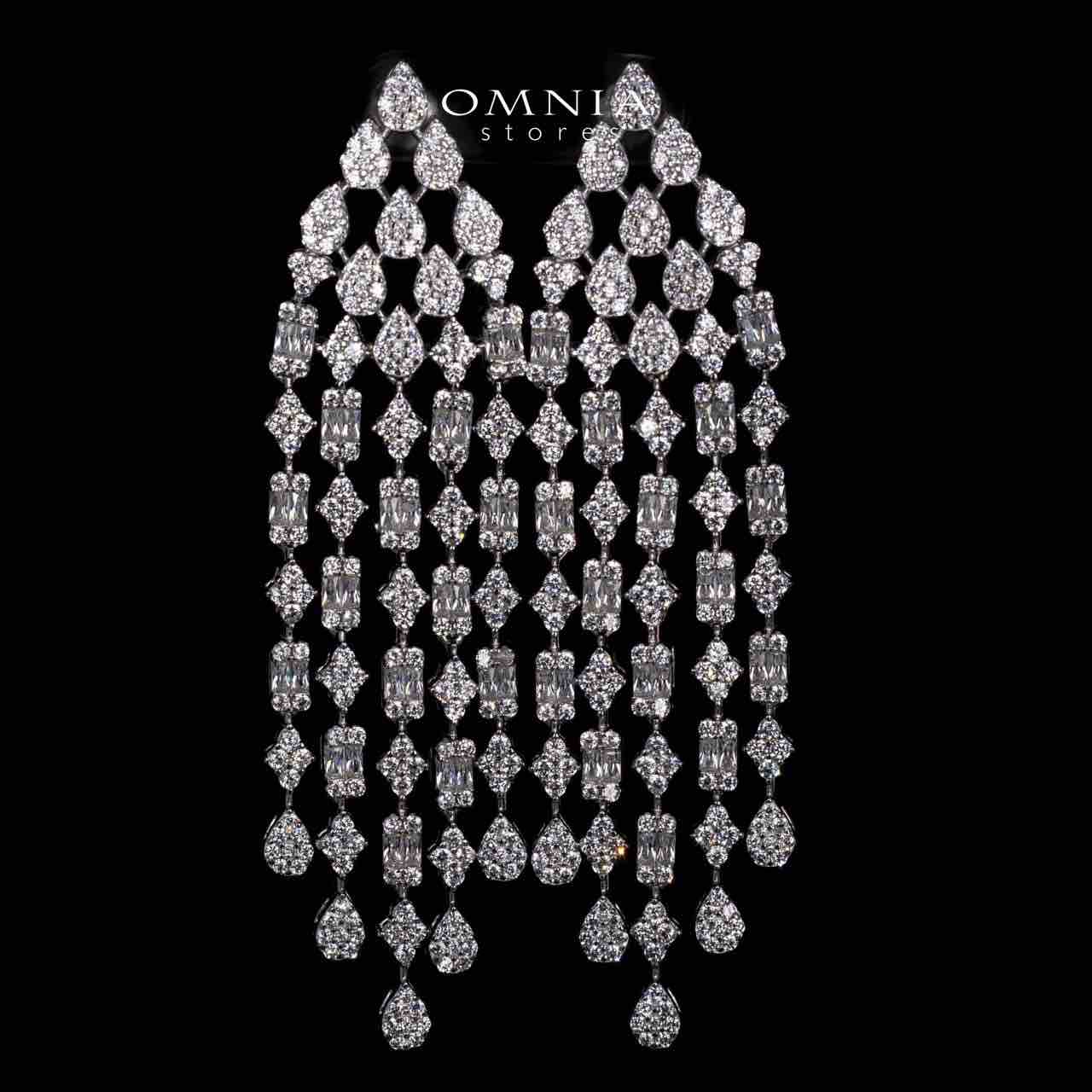 Melany White Drop Earrings in 925 Silver With High Quality Simulated Diamonds
