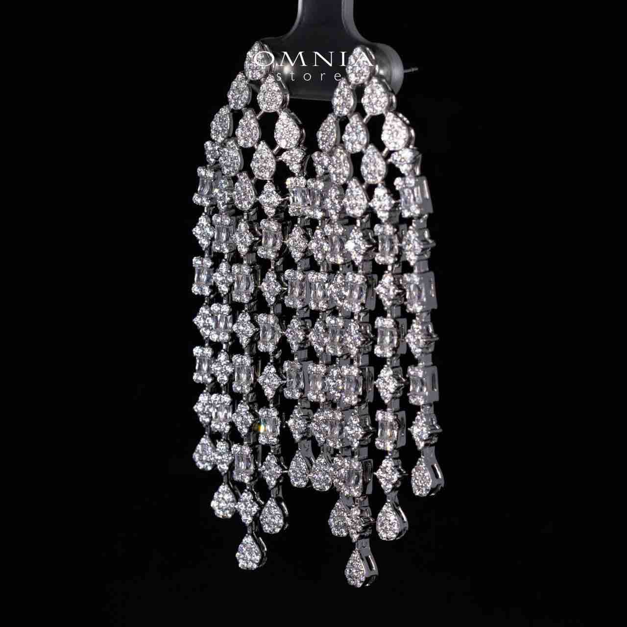 Melany White Drop Earrings in 925 Silver With High Quality Simulated Diamonds