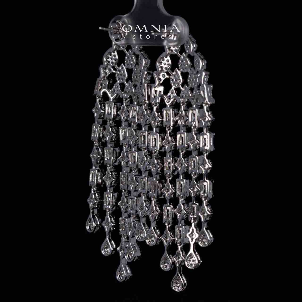 Melany White Drop Earrings in 925 Silver With High Quality Simulated Diamonds