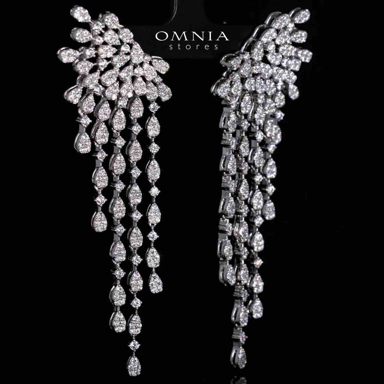 Marina Winged White Drop Earrings in 925 Silver With High Quality Simulated Diamonds
