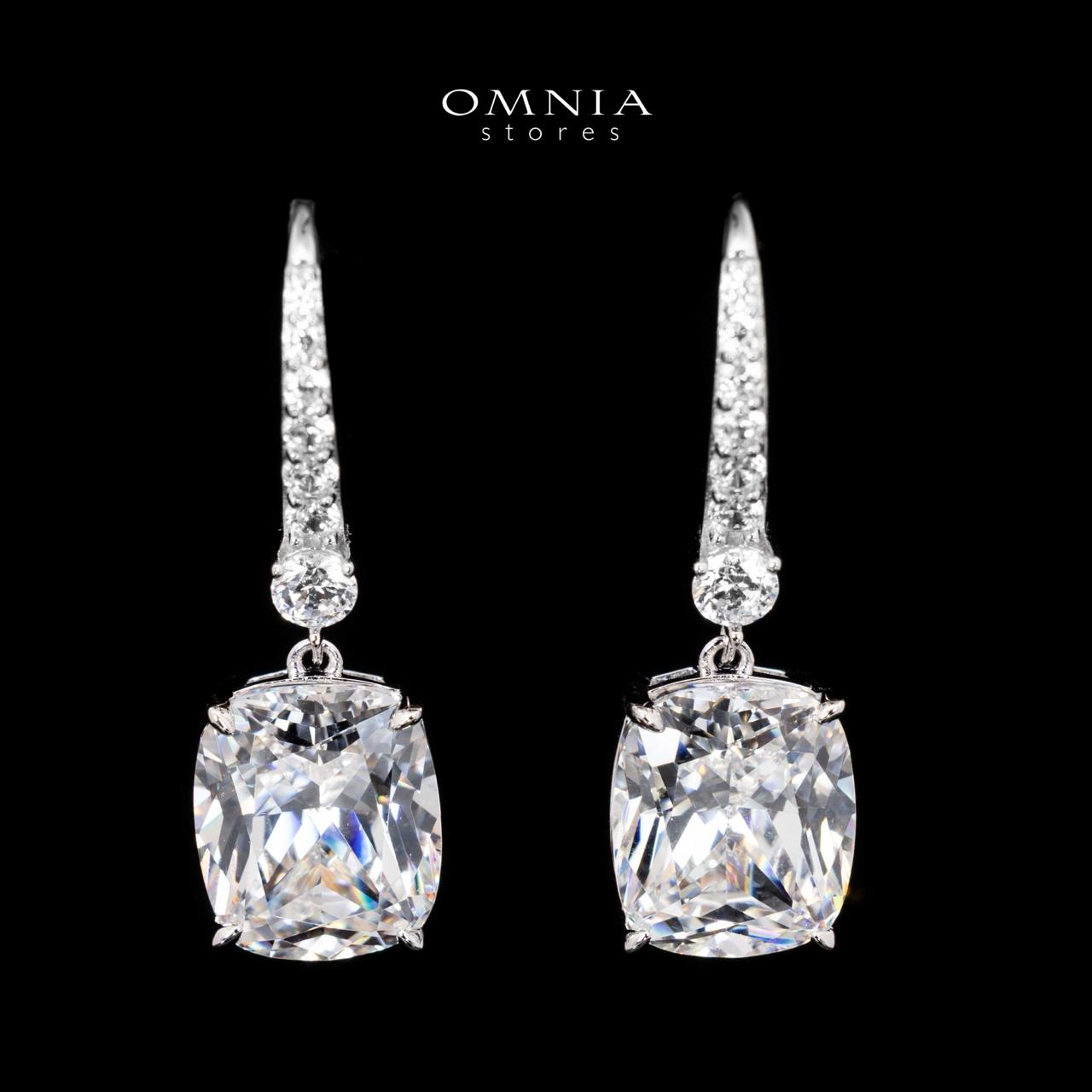 Lilia Cushion Cut Drop Earrings With Certified High Quality Premium Stones in 925 Silver