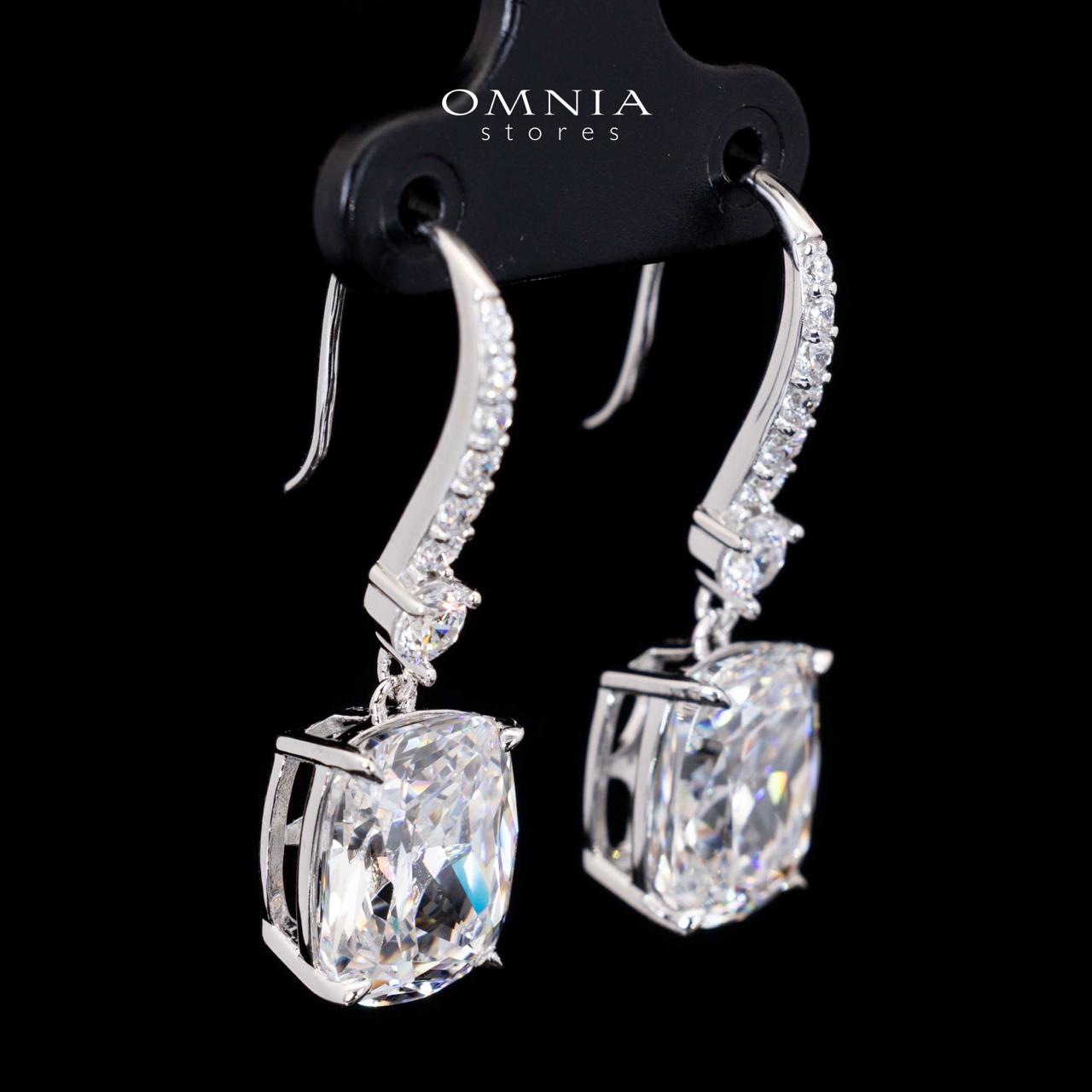 Lilia Cushion Cut Drop Earrings With Certified High Quality Premium Stones in 925 Silver