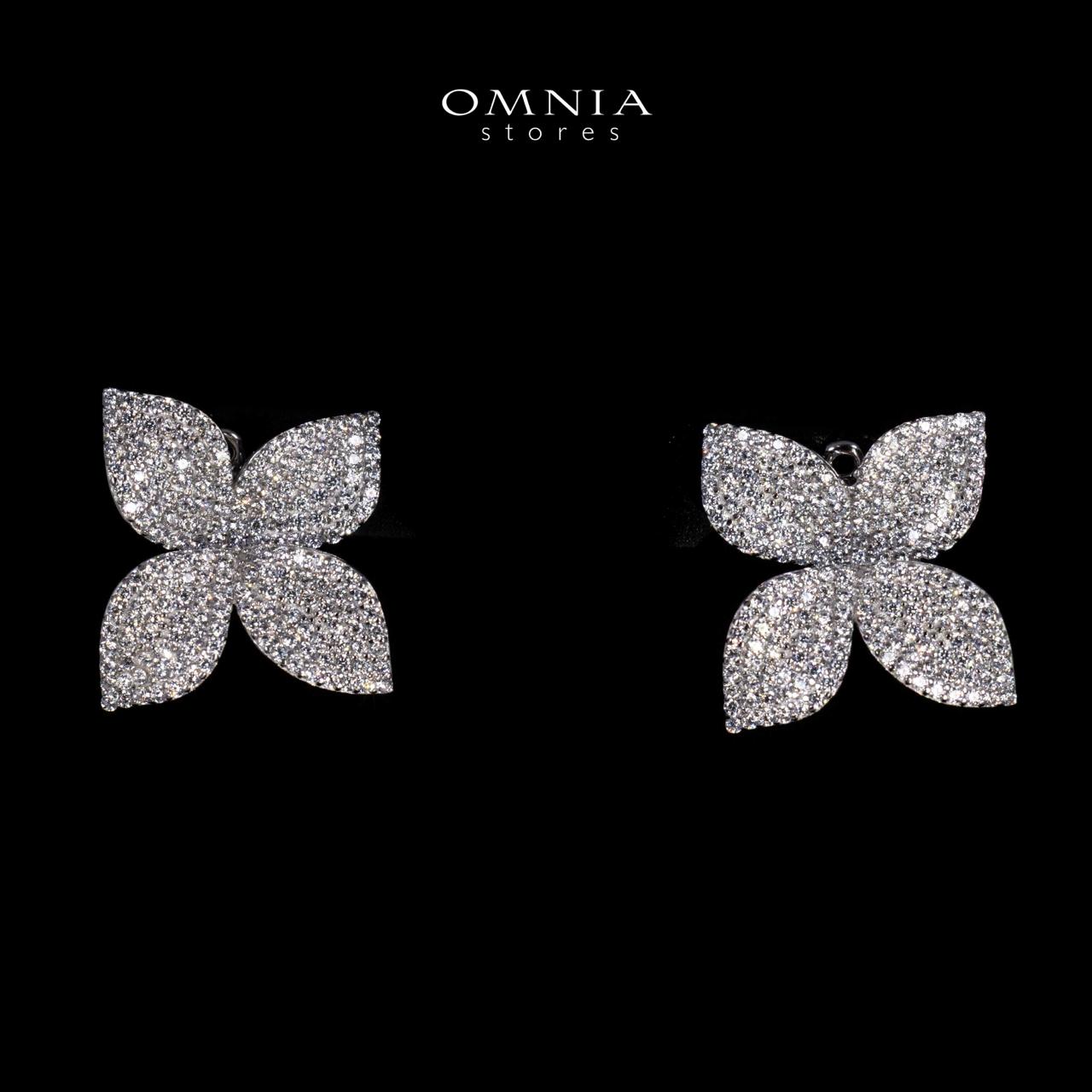 Kimora White Floral Earrings in 925 Silver With High Quality Simulated Diamonds