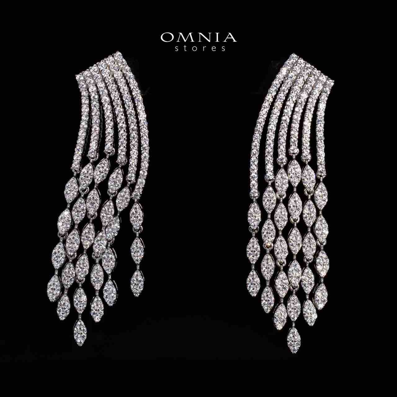 Lexie White Drop Earrings in 925 Silver With High Quality Simulated Diamonds