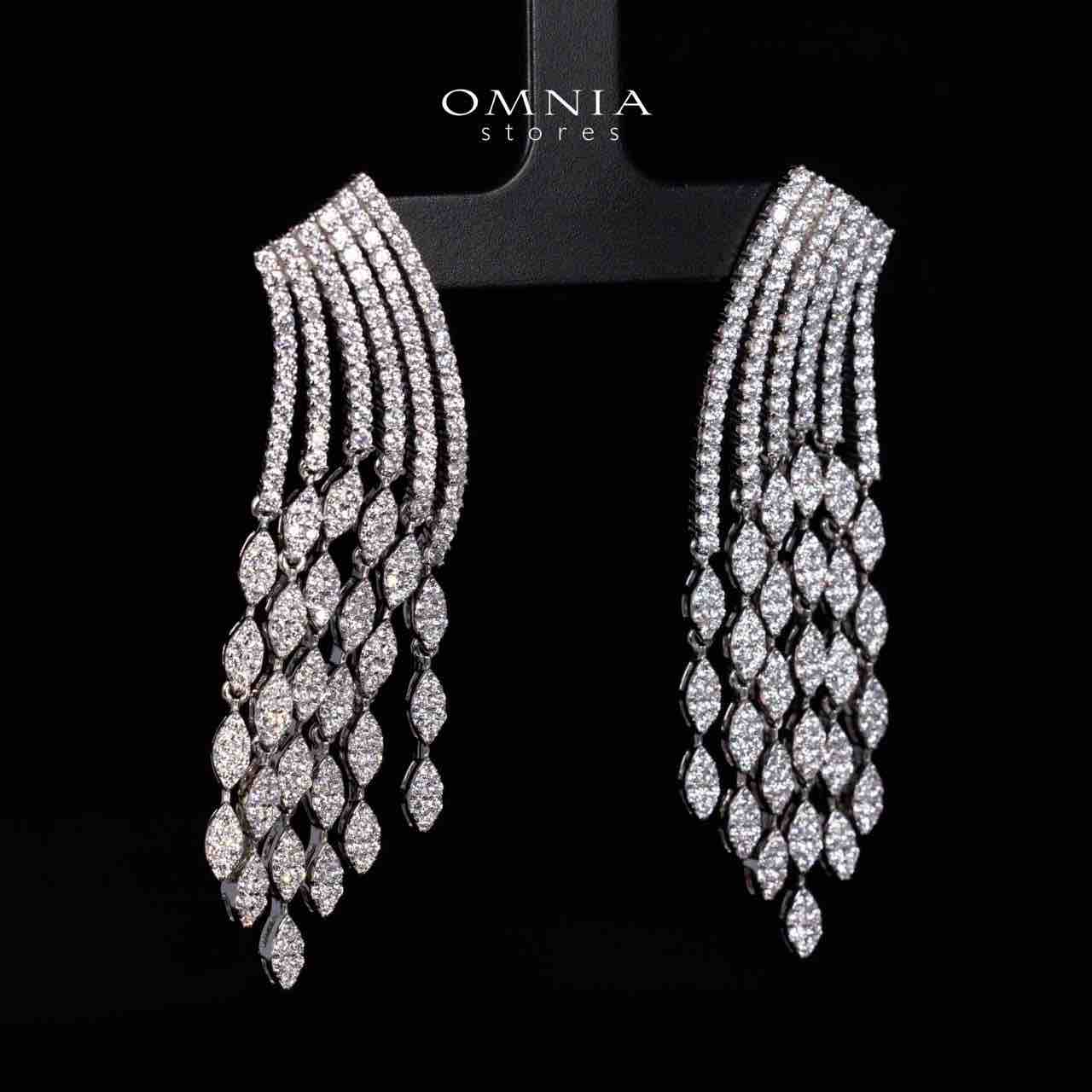 Lexie White Drop Earrings in 925 Silver With High Quality Simulated Diamonds