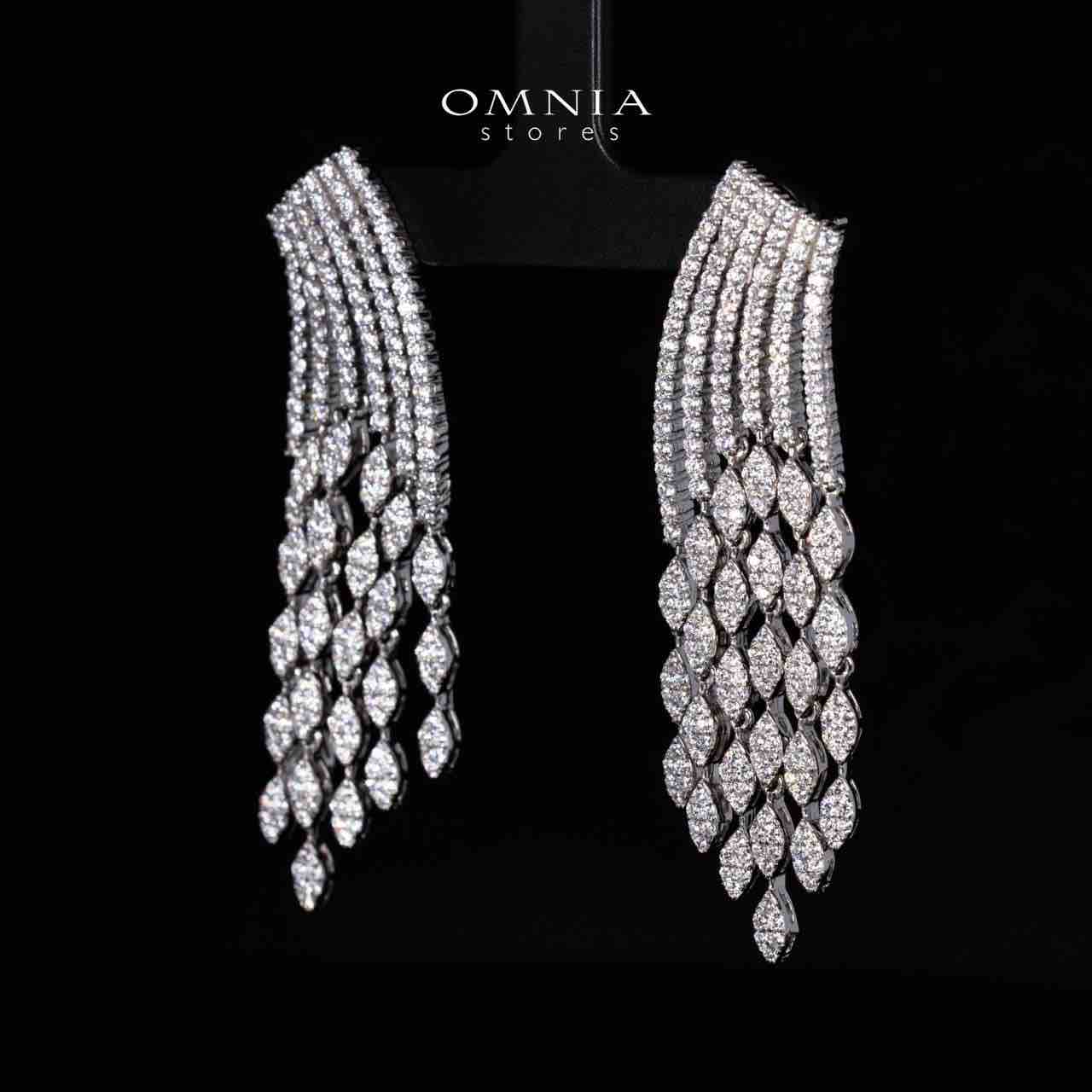 Lexie White Drop Earrings in 925 Silver With High Quality Simulated Diamonds