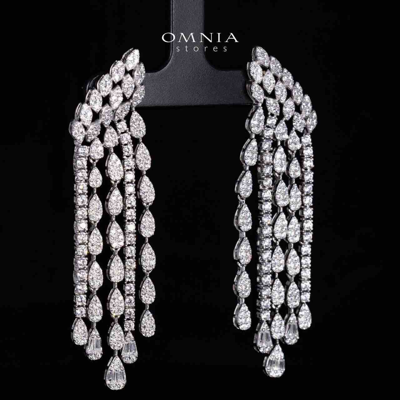 Maddie White Winged Drop Earrings in 925 Silver With High Quality Simulated Diamonds