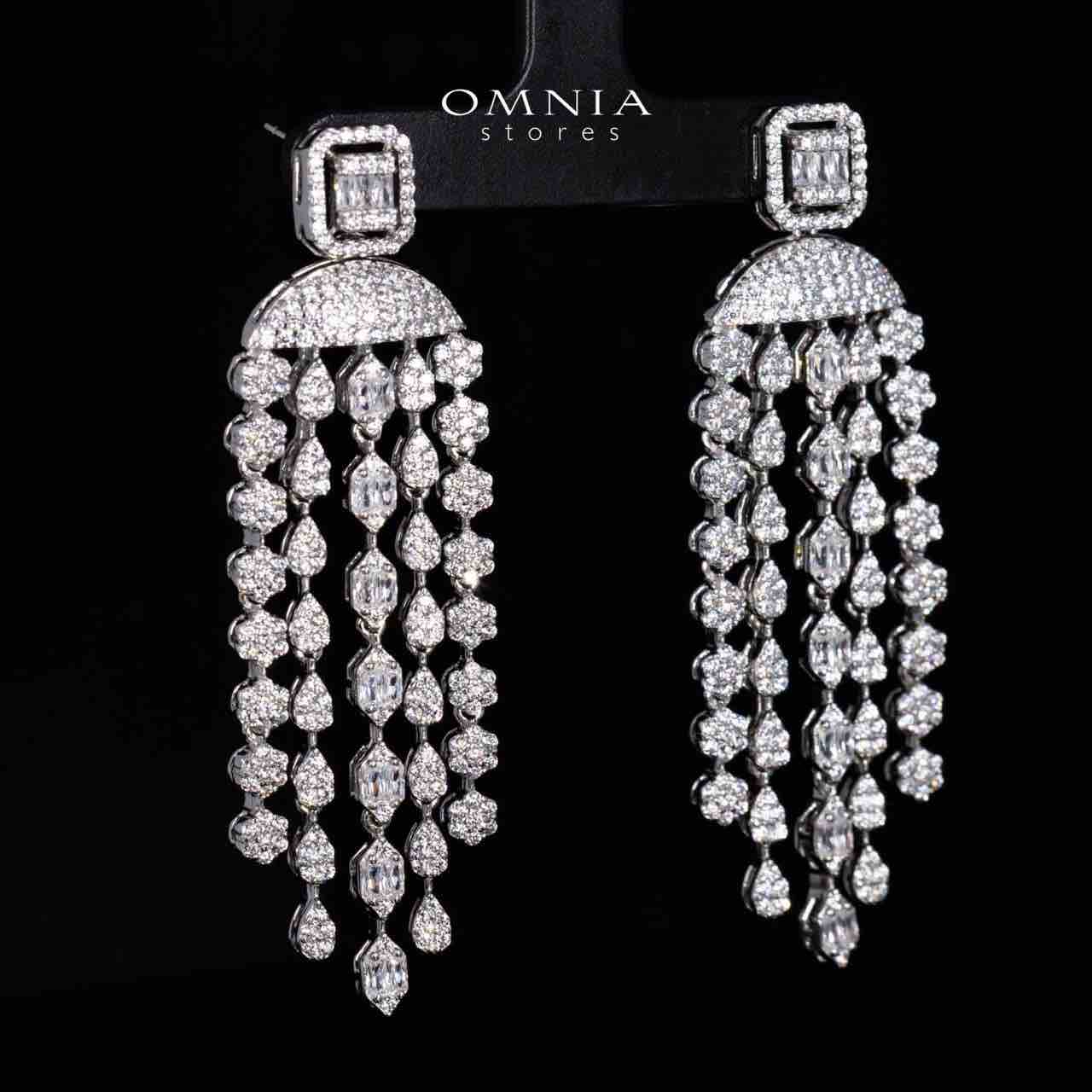 Betty White Drop Earrings in 925 Silver With High Quality Simulated Diamonds
