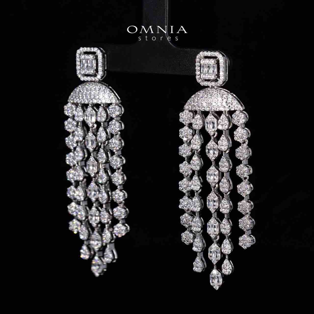 Betty White Drop Earrings in 925 Silver With High Quality Simulated Diamonds