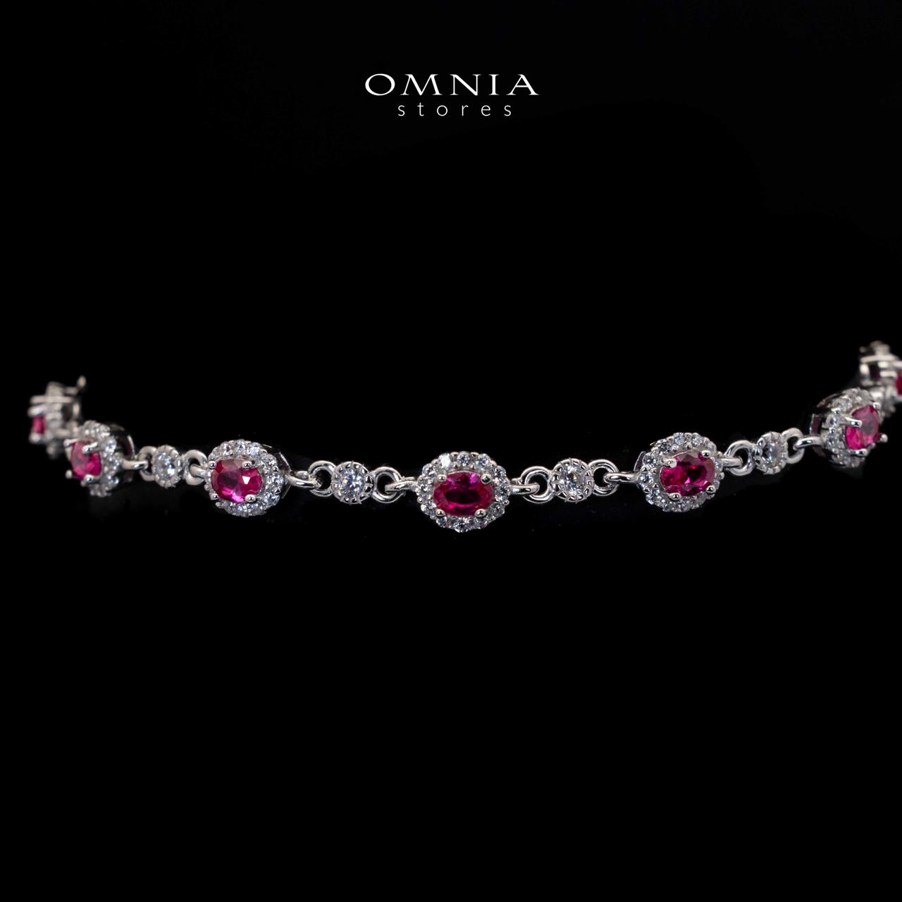 Juana Red Bracelet in 925 Silver With High Quality Simulated Diamonds