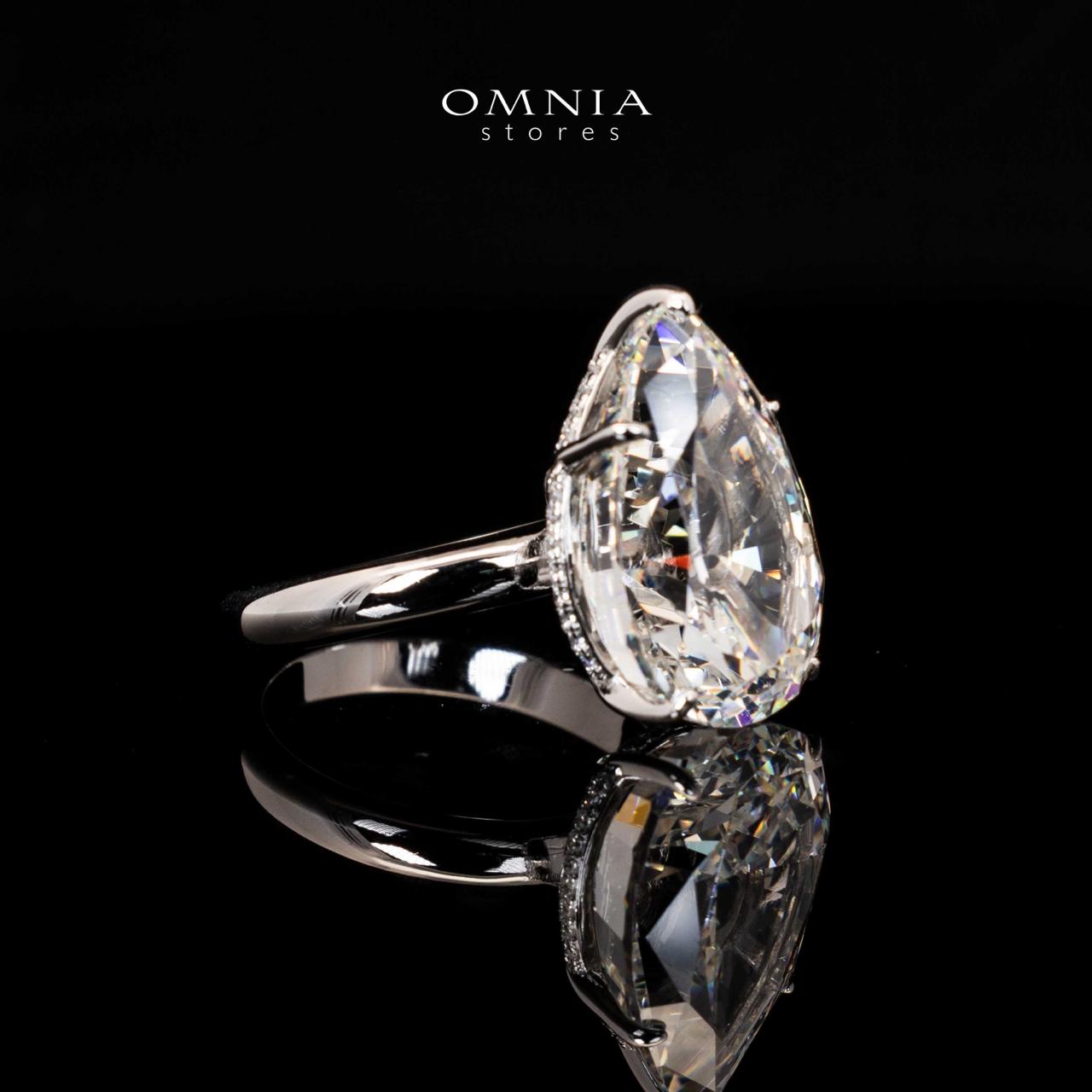 Kayleen White Pear Cut Ring in 925 Silver With High Quality Simulated Diamonds