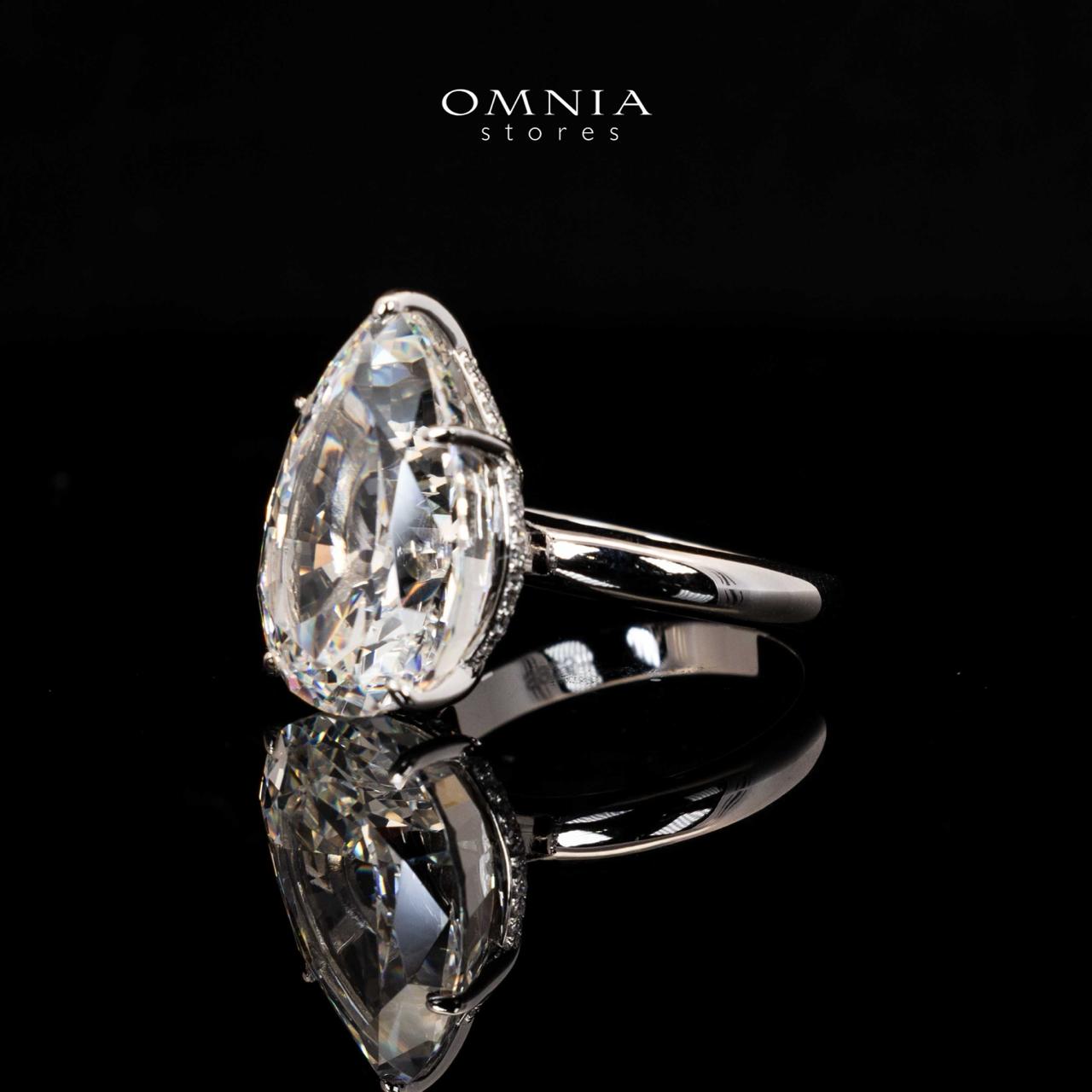 Kayleen White Pear Cut Ring in 925 Silver With High Quality Simulated Diamonds