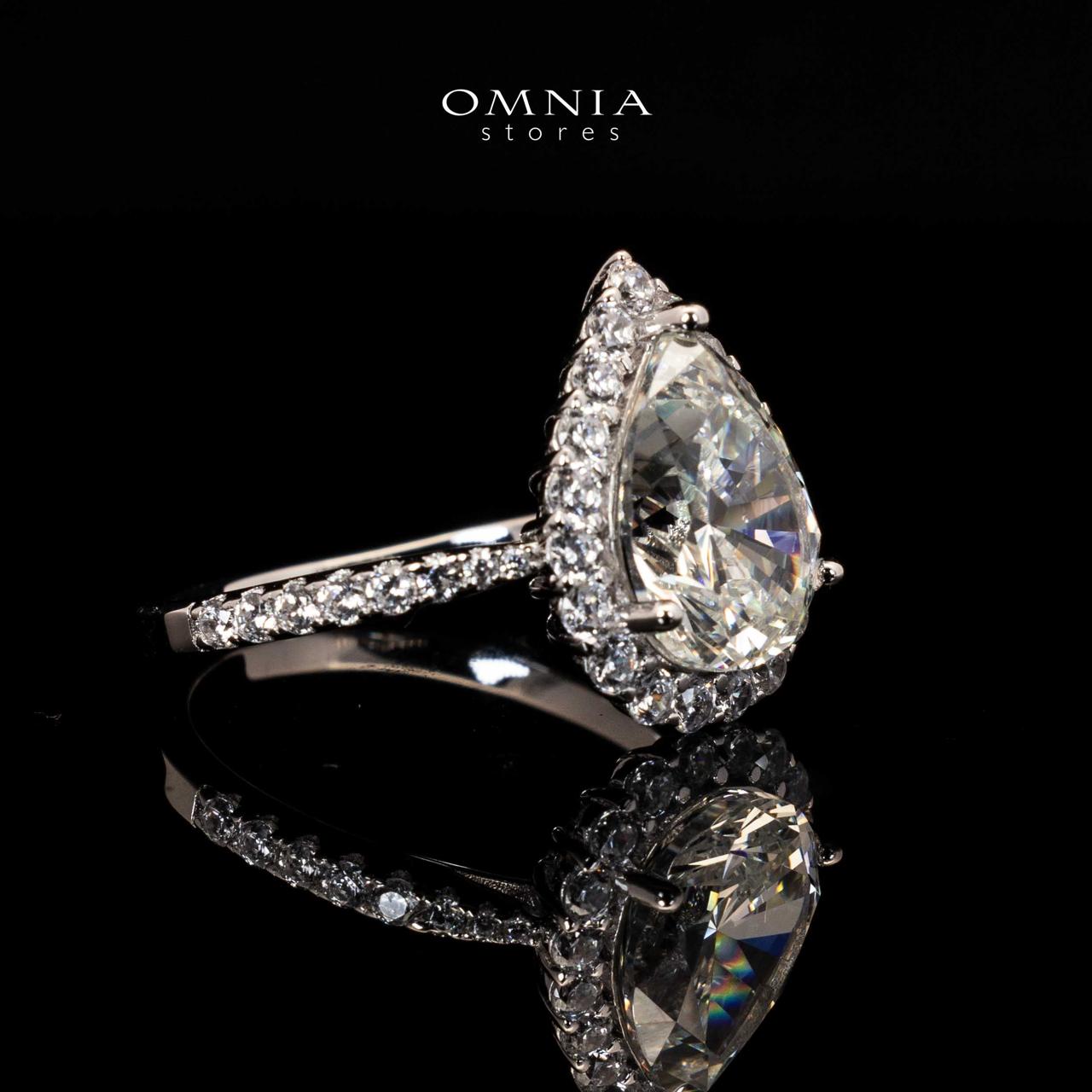 Sheela White Pear Cut Ring in 925 Silver With High Quality Simulated Diamonds