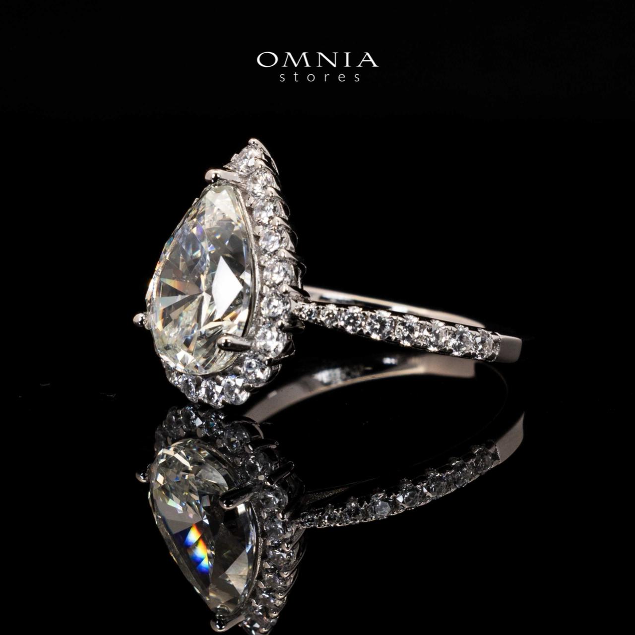 Sheela White Pear Cut Ring in 925 Silver With High Quality Simulated Diamonds