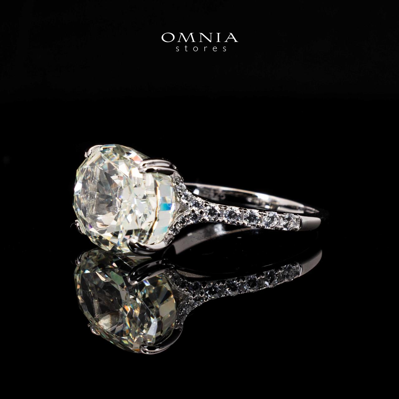 Aryana White Emerald Cut Ring in 925 Silver With High Quality Simulated Diamonds