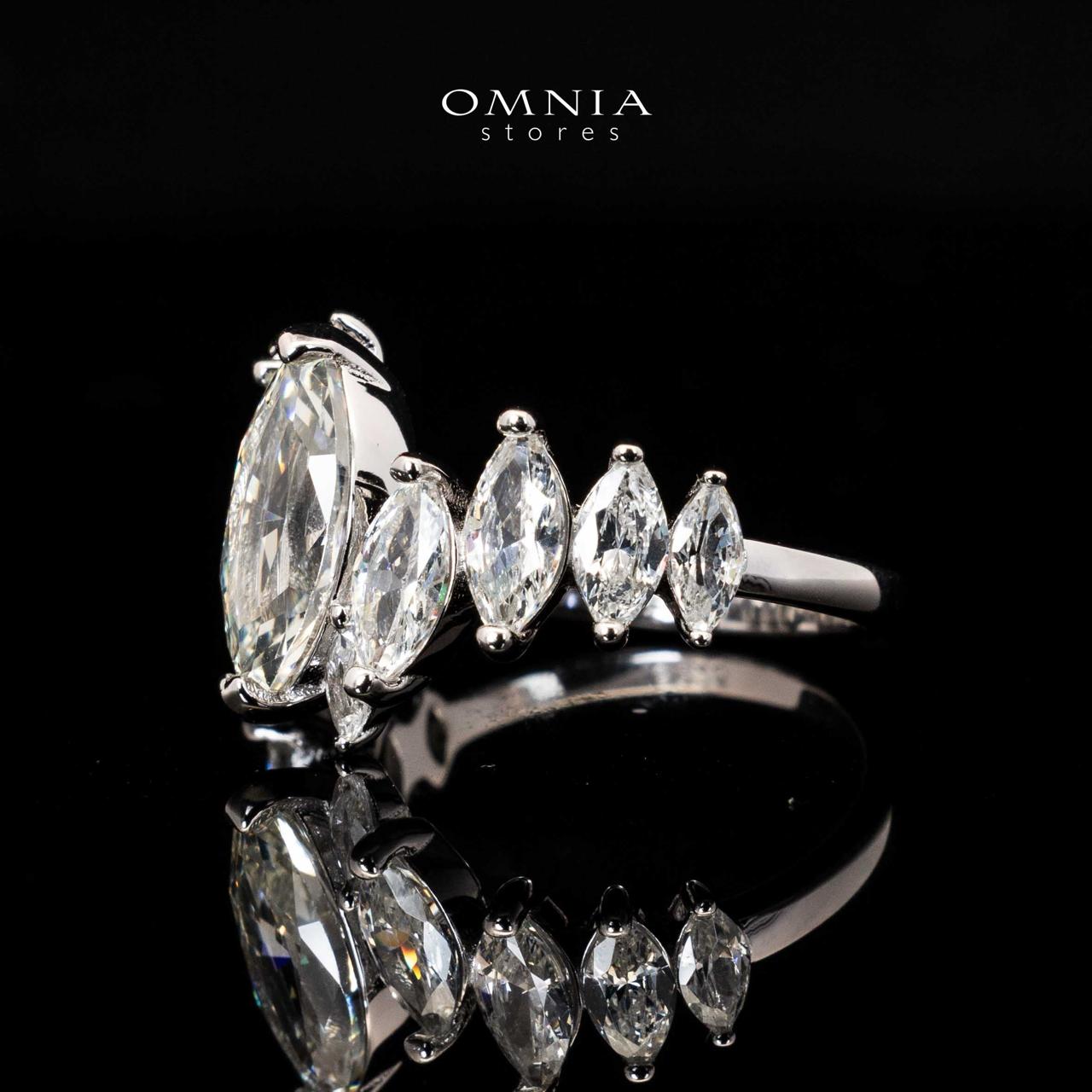 Liza White Marquise Cut Ring in 925 Silver With High Quality Simulated Diamonds