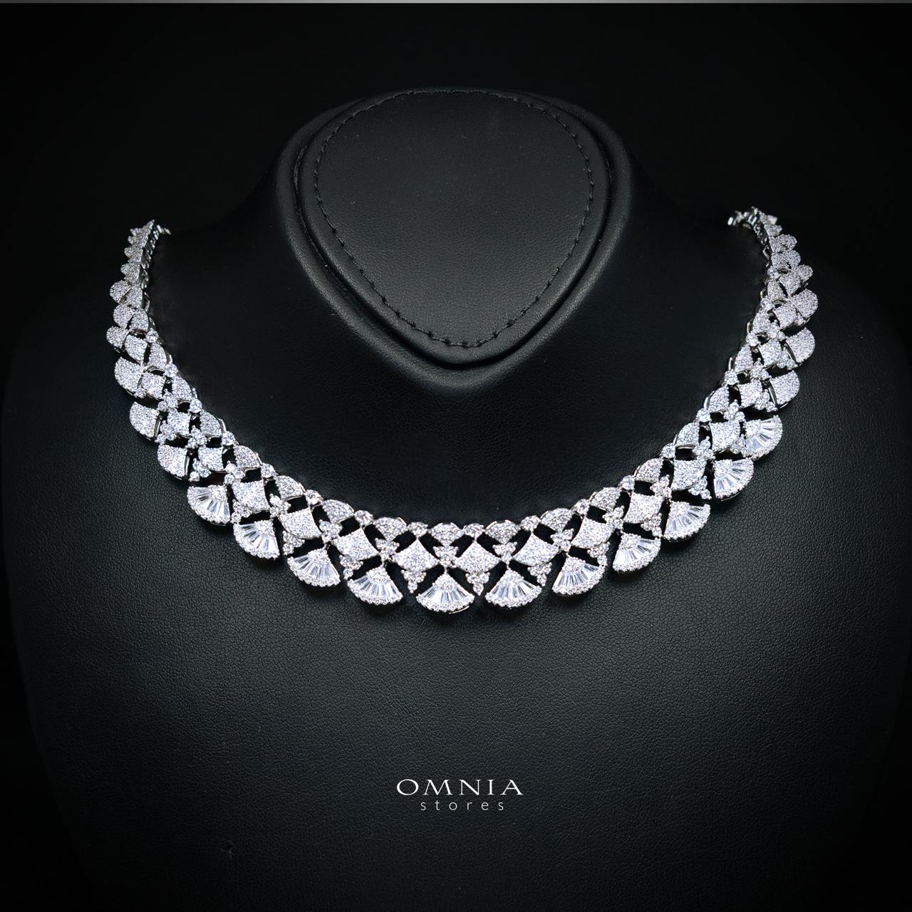 Omnia Keti Luxury Bridal White Full Set In High Quality Zircon Stone Rhodium Plated