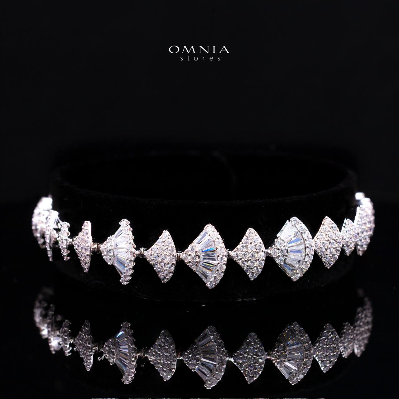 Omnia Keti Luxury Bridal White Full Set In High Quality Zircon Stone Rhodium Plated