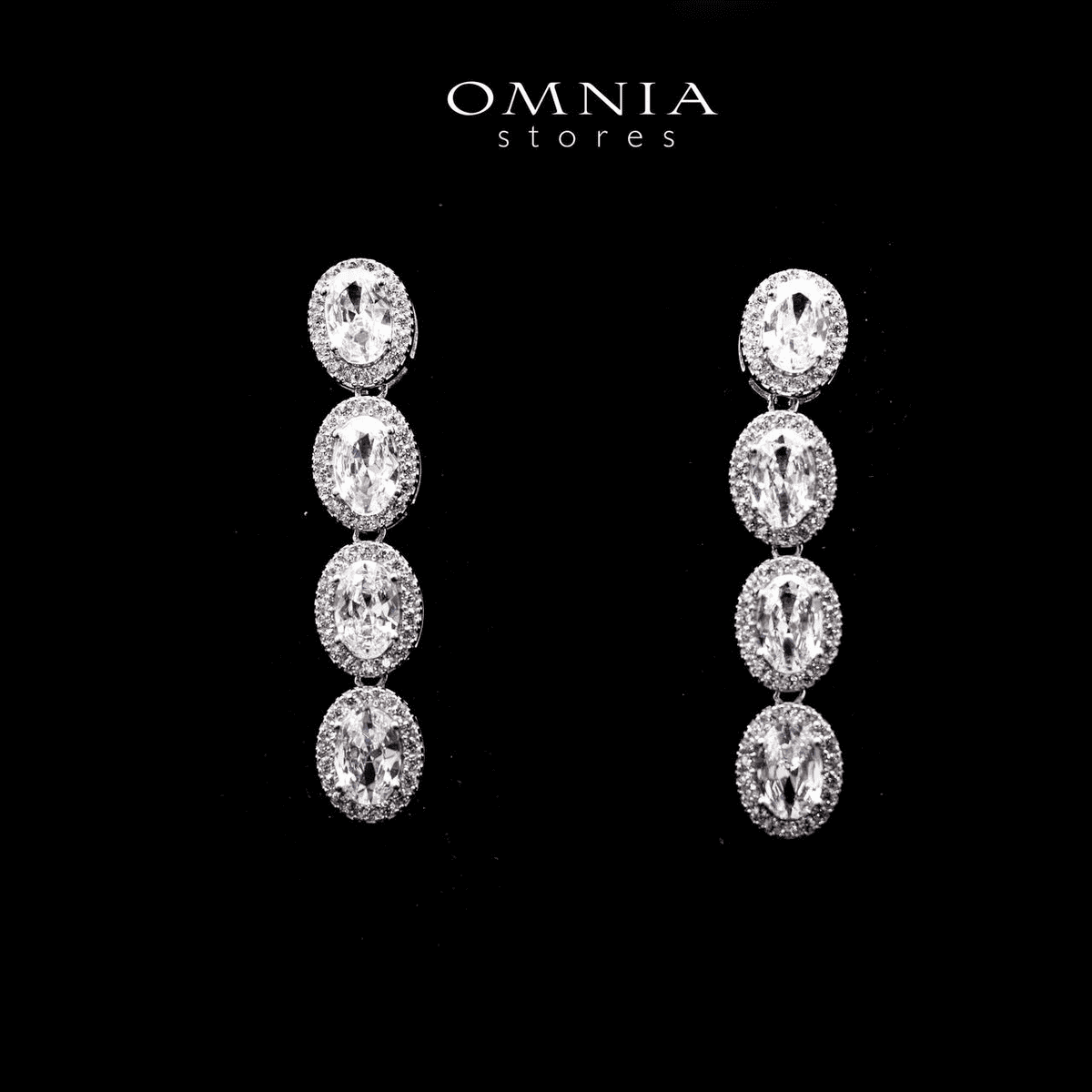 Omnia Karima Oval Drop Earrings in 92.5 Silver With High Quality Moissanite Stone - OMNIASTORES UAE
