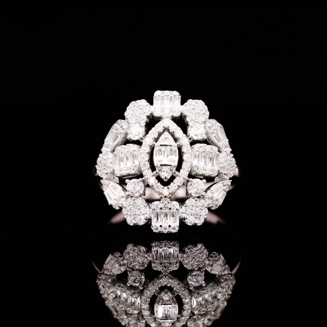 Omnia Hamida White Bridal Full Set in 925 Silver High Quality Simulated Diamonds