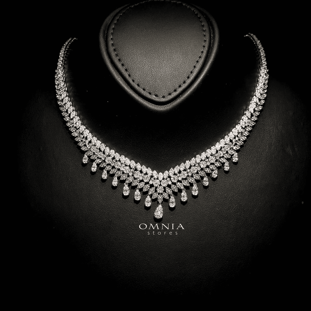 Omnia Sima White Bridal Full Set in High Quality Zircon Stone Rhodium Plated - OMNIASTORES UAE