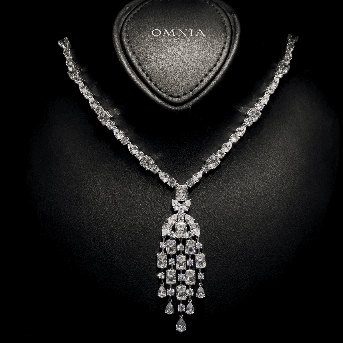 Omnia Israa Pink Necklace In 92.5 Silver High Quality Simulated diamonds - OMNIASTORES UAE