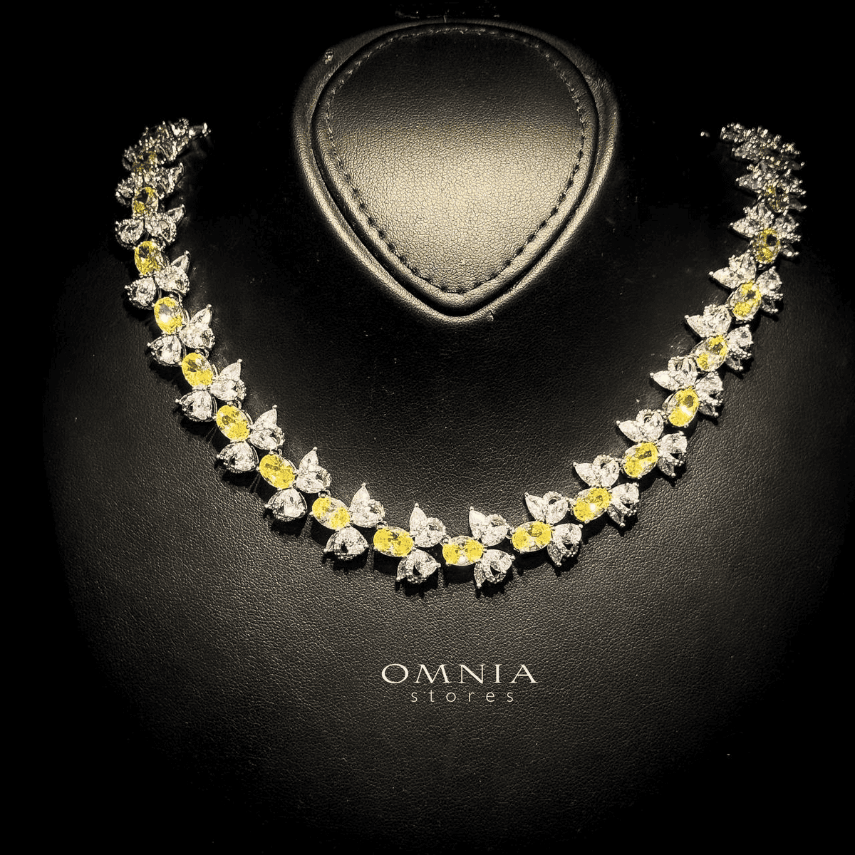 Omnia Muna Yellow Bridal Full Set in High Quality Simulated Diamonds - OMNIASTORES UAE