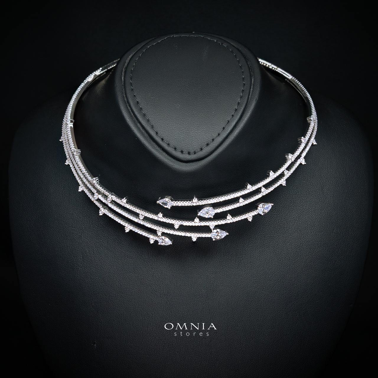 Yuliana Luxury White Bridal Full Set with High-Quality Premium Zircon Stones, Rhodium-Plated