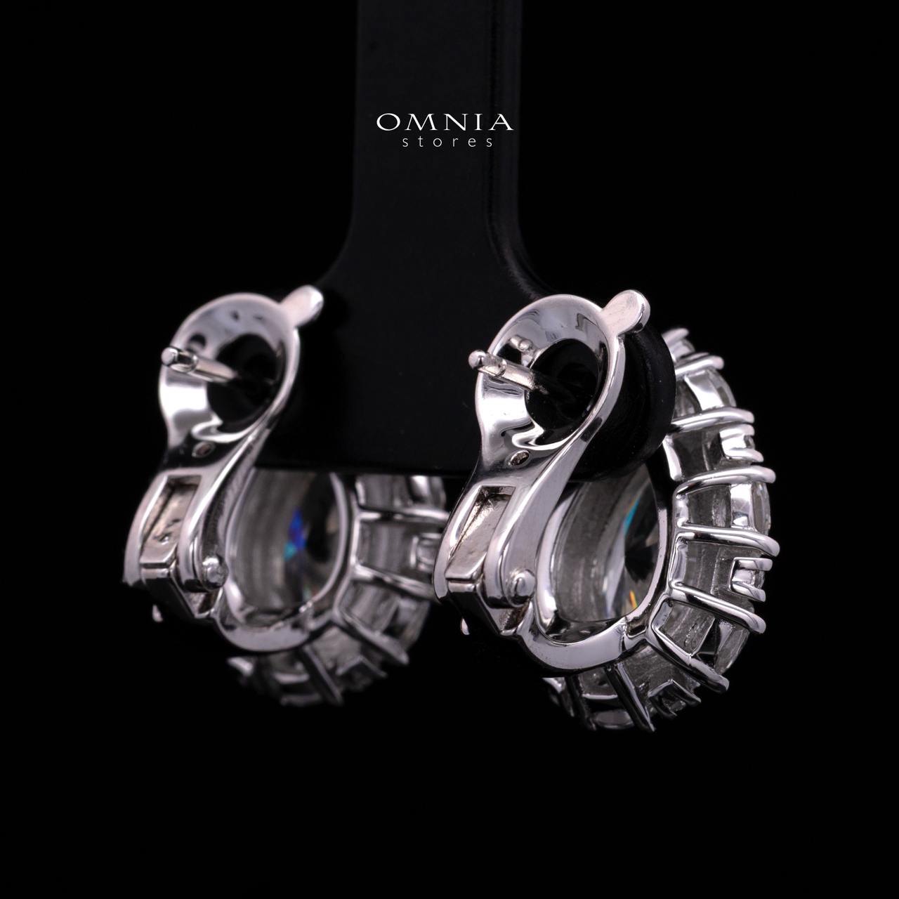 Sireesha Elegant Silver Cluster Clip-On Earrings in 925 Sterling Silver with Premium Simulated Diamond