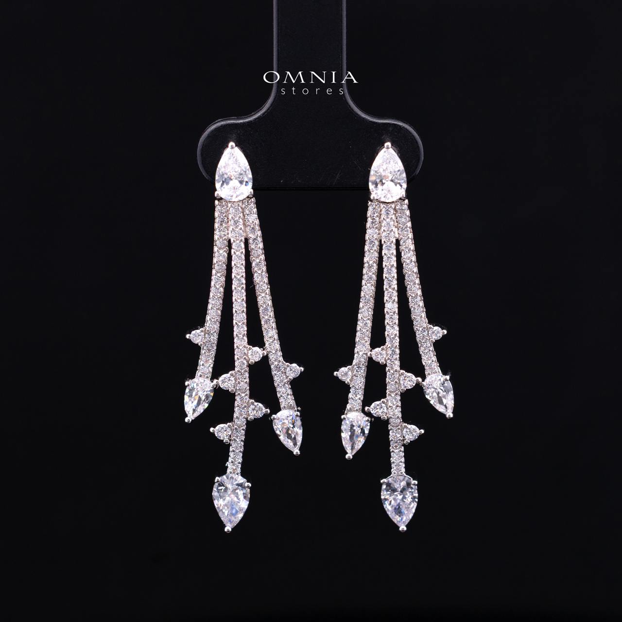 Yuliana Luxury White Bridal Full Set with High-Quality Premium Zircon Stones, Rhodium-Plated