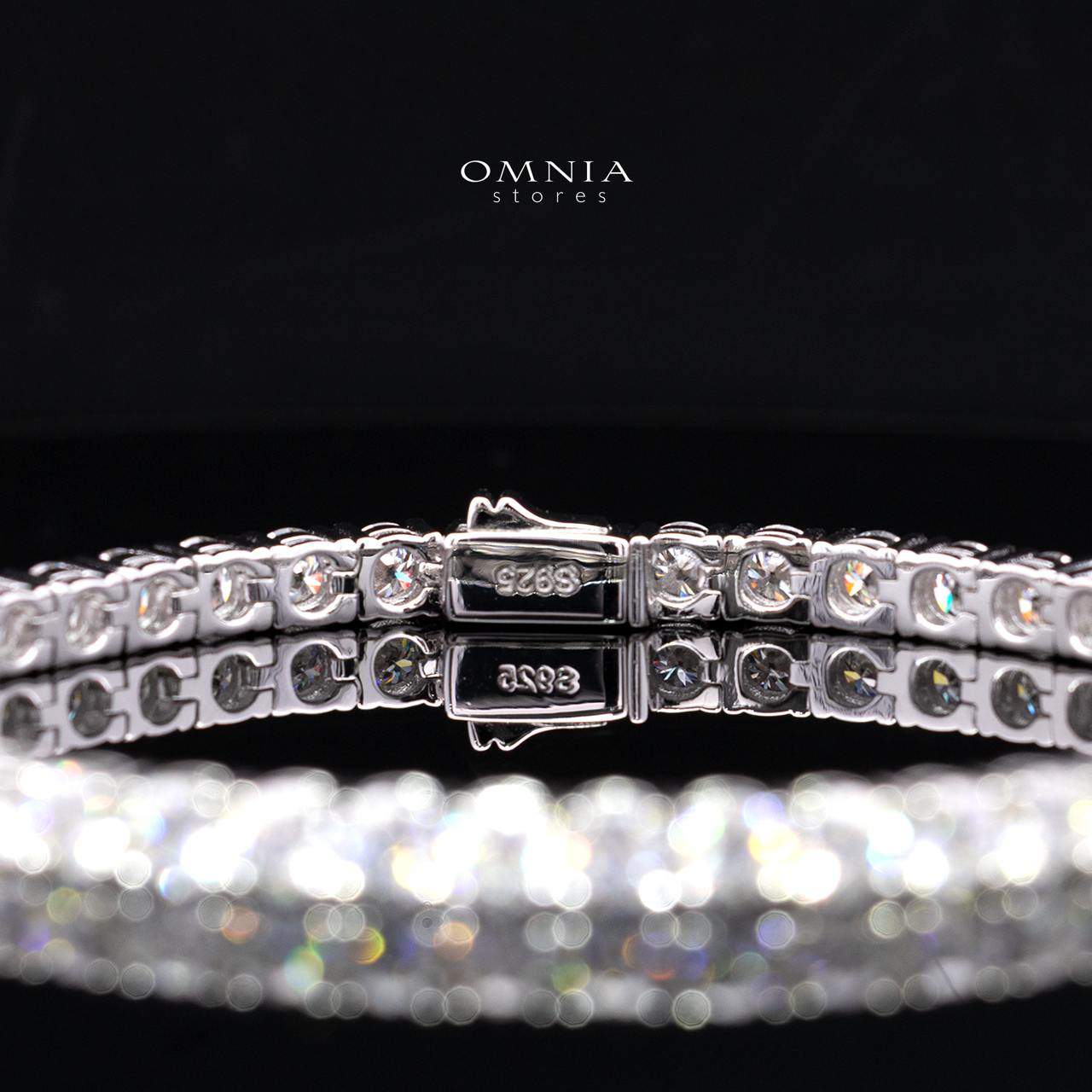 Jainee Moissanite with GRA Certificate – 4mm Round Cut, Rhodium-Plated 925 Sterling Silver Tennis Bracelet