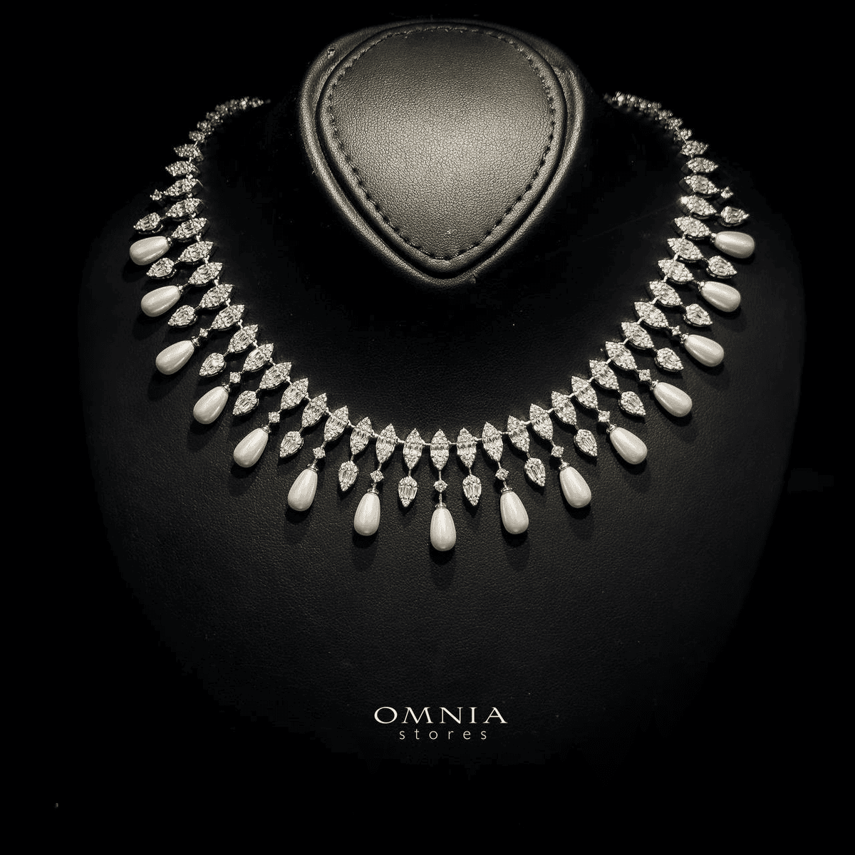 Omnia Nadah White Bridal Full Set in High Quality Zircon Stone Rhodium Plated - OMNIASTORES UAE