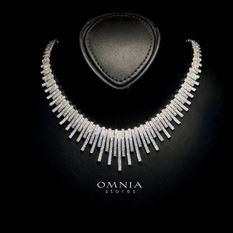 Omnia Ashley Bridal Full Set Accessories High Quality Zircon Stone in Rhodium Plated - OMNIASTORES UAE