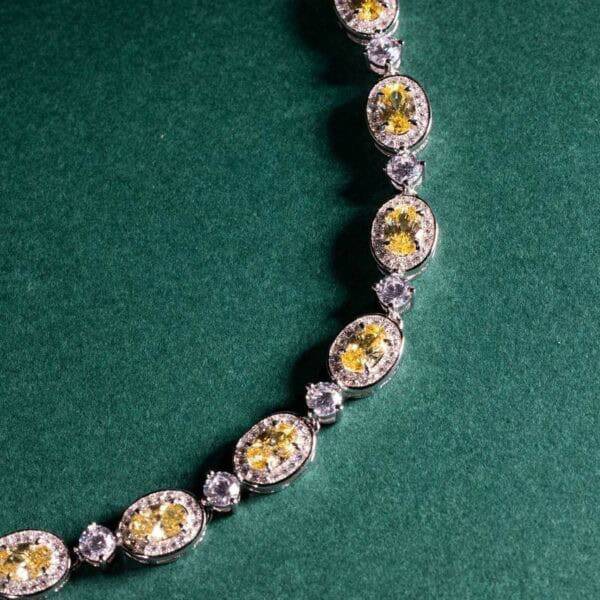 Omnia Asiya Yellow Necklace 925 Silver In High Quality Simulated diamonds - OMNIASTORES UAE