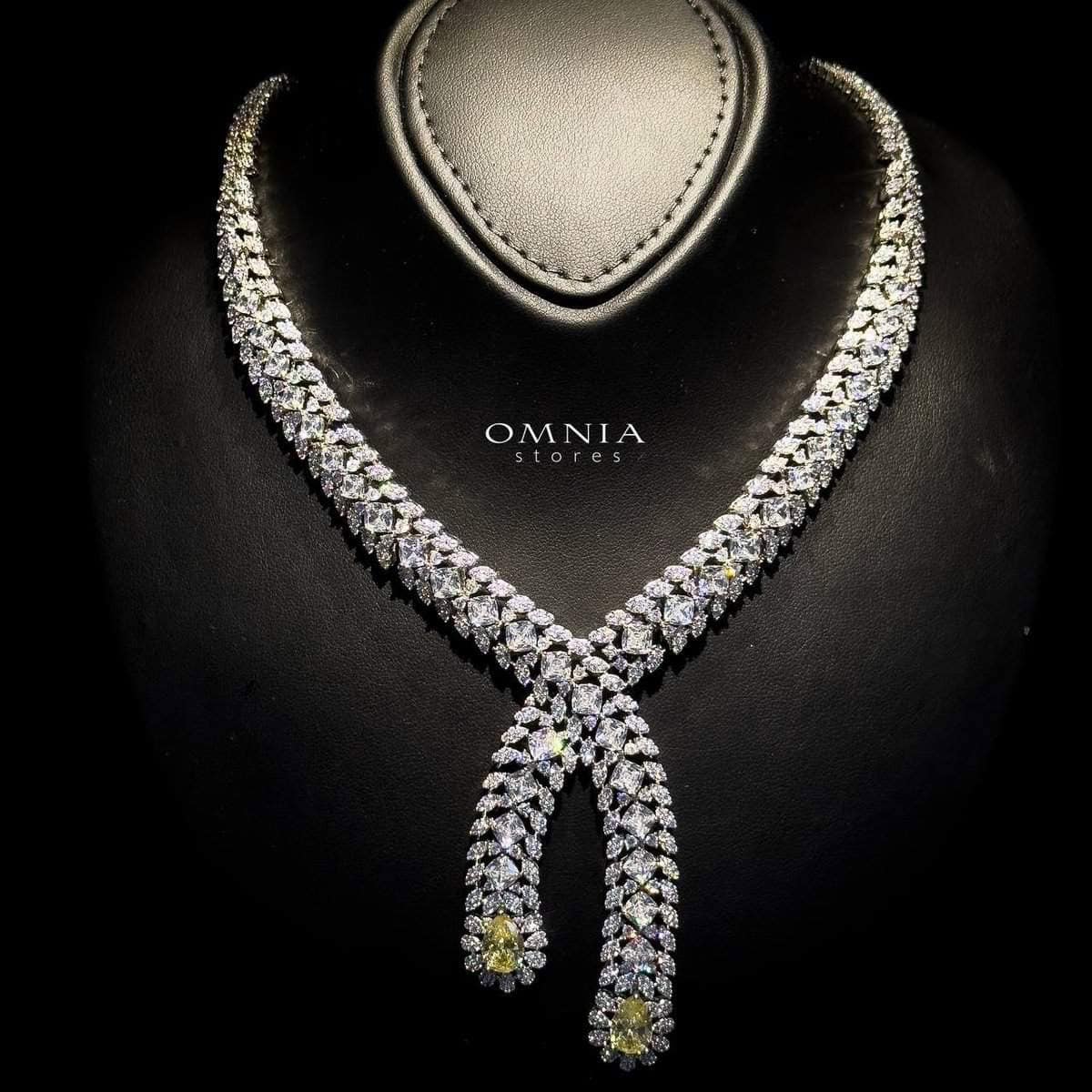Omnia Yara Bridal Yellow Full Set in High Quality Zircon Stone Rhodium Plated - OMNIASTORES UAE