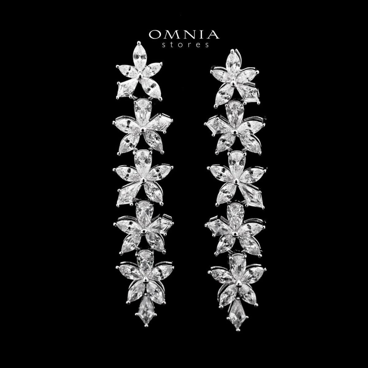 Omnia Zoey Luxury Bridal White Full Set in High Quality Zircon Stone Rhodium Plated د.إ750.00