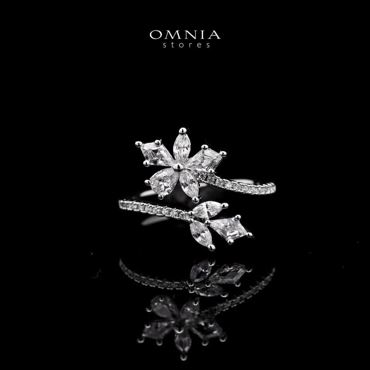 Omnia Zoey Luxury Bridal White Full Set in High Quality Zircon Stone Rhodium Plated