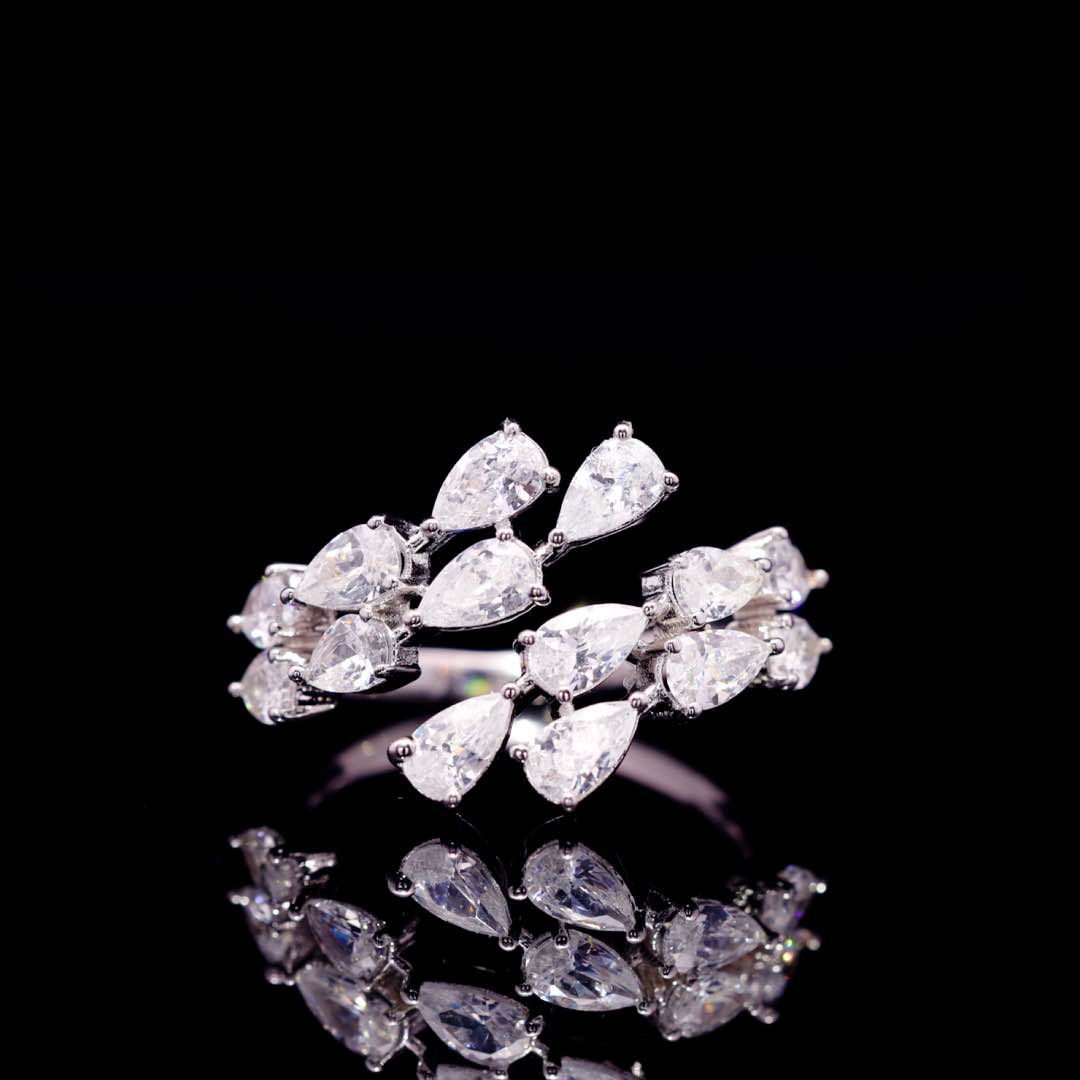 Omnia Michelle White Bridal Full Set Accessories in High Quality Zircon Stone in Rhodium Plated