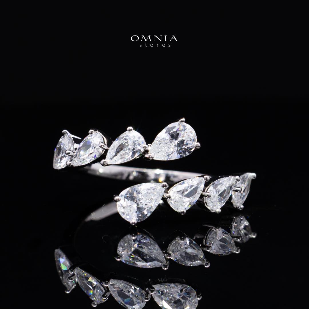 Omnia Ailyn Luxury White Choker Bridal Full Set in High Quality Zircon Stone Rhodium Plated