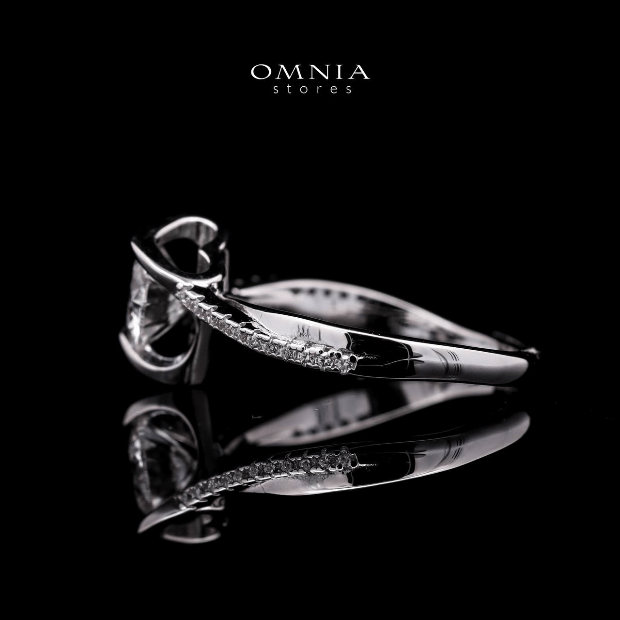 Omnia Rima White Ring 92.5 Silver in High Quality Moissanite Stones - OMNIASTORES UAE