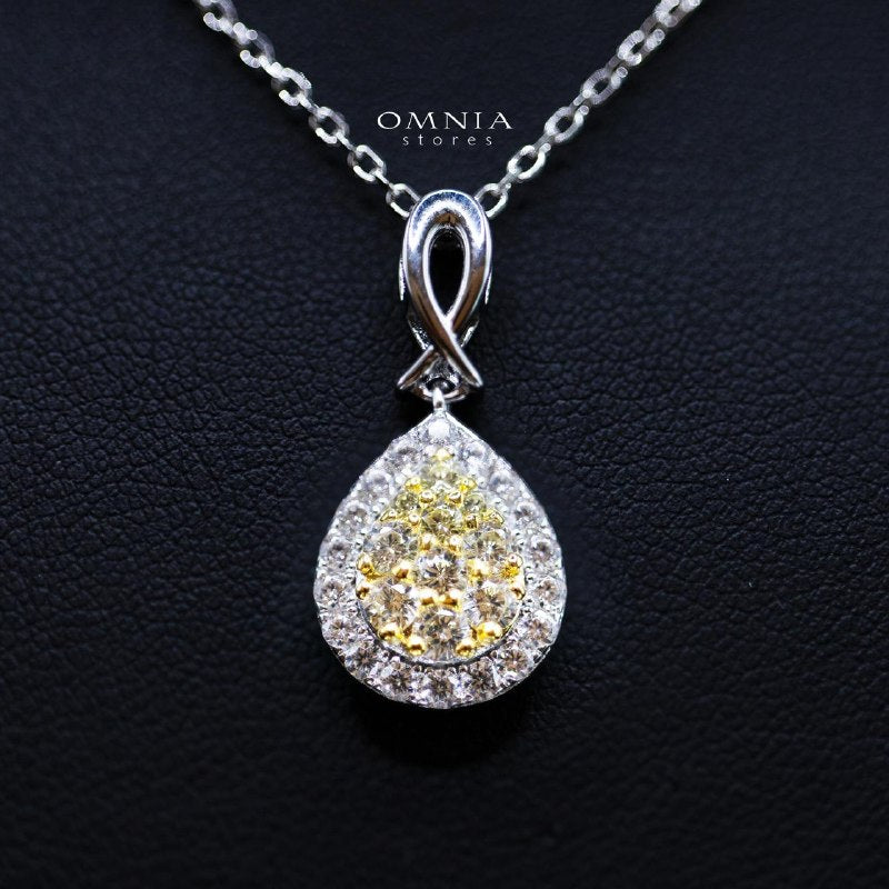 Ahanta Pendant Necklace in 925 Sterling Silver with Premium Simulated Diamond