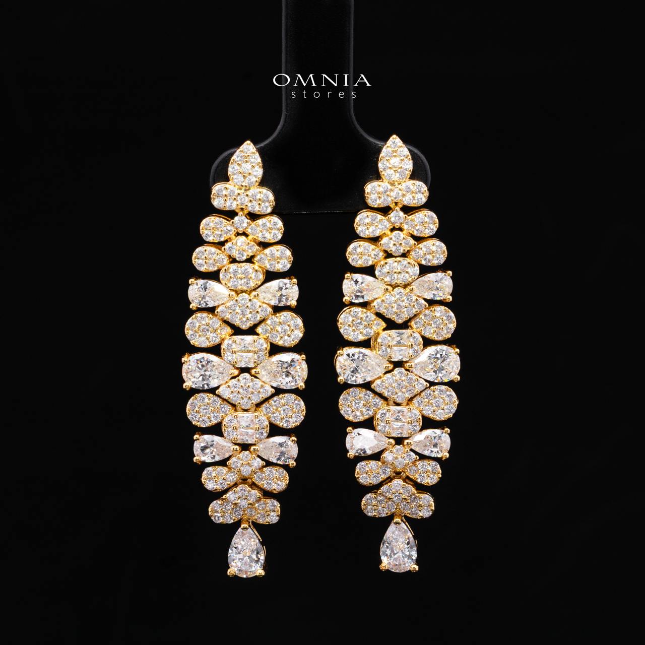 Jazlyn Gold Luxury Bridal Full Set in Premium High-Quality Zircon Stone with Rhodium-Plated