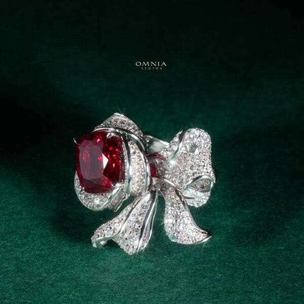 Omnia Darcy Ring 92.5 Pure Silver in High Quality Simulated Diamonds - OMNIASTORES UAE
