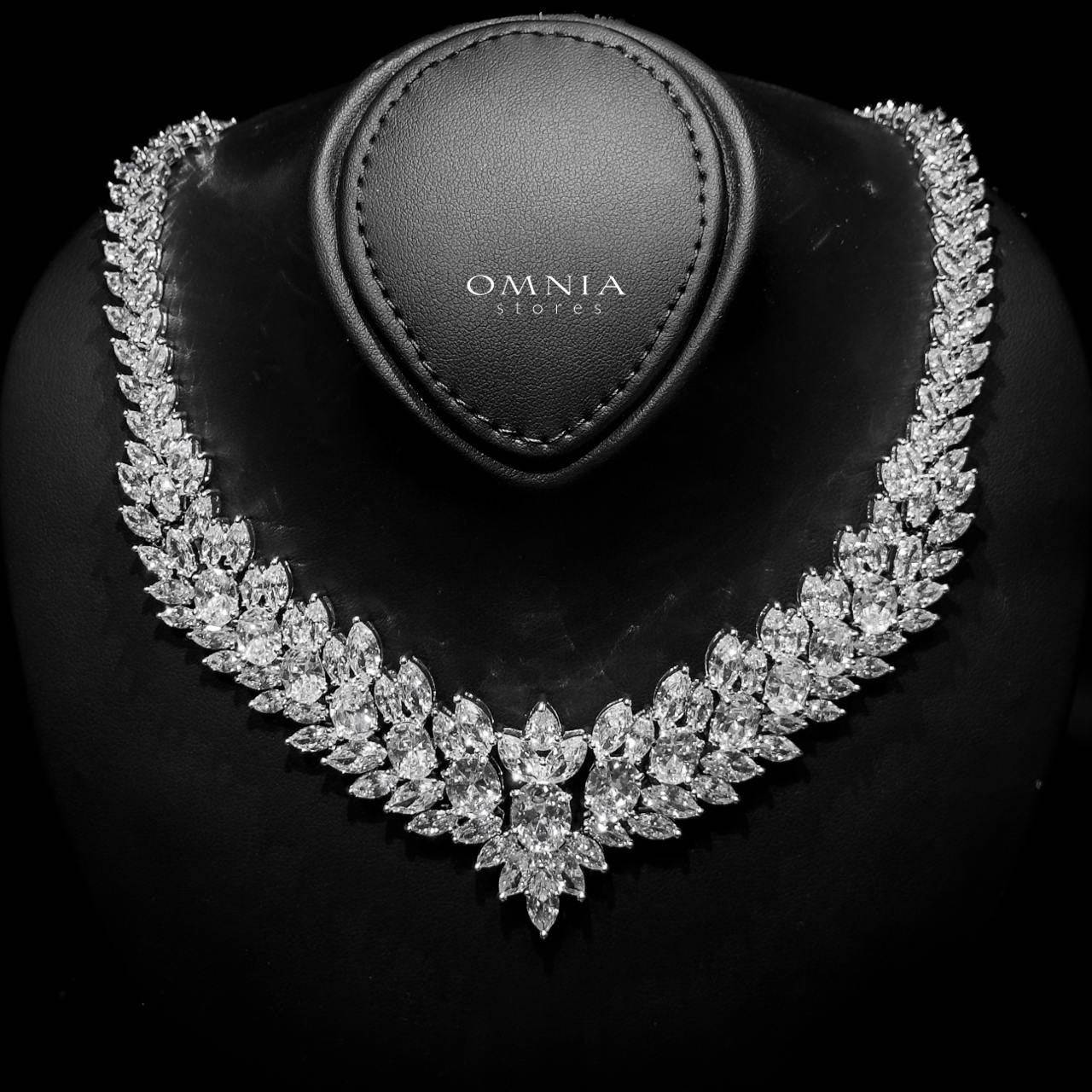 Omnia Buthaina Pure white Bridal Full Set High Quality Simulated Diamonds - OMNIASTORES UAE