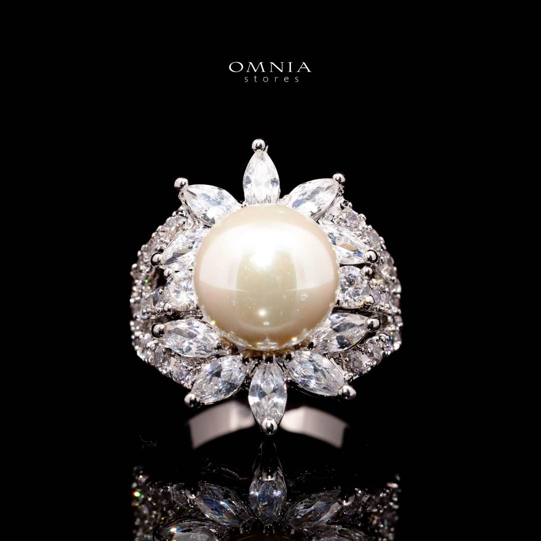 Omnia Larman Luxury Bridal Pearl Full Set in High Quality Simulated Diamonds