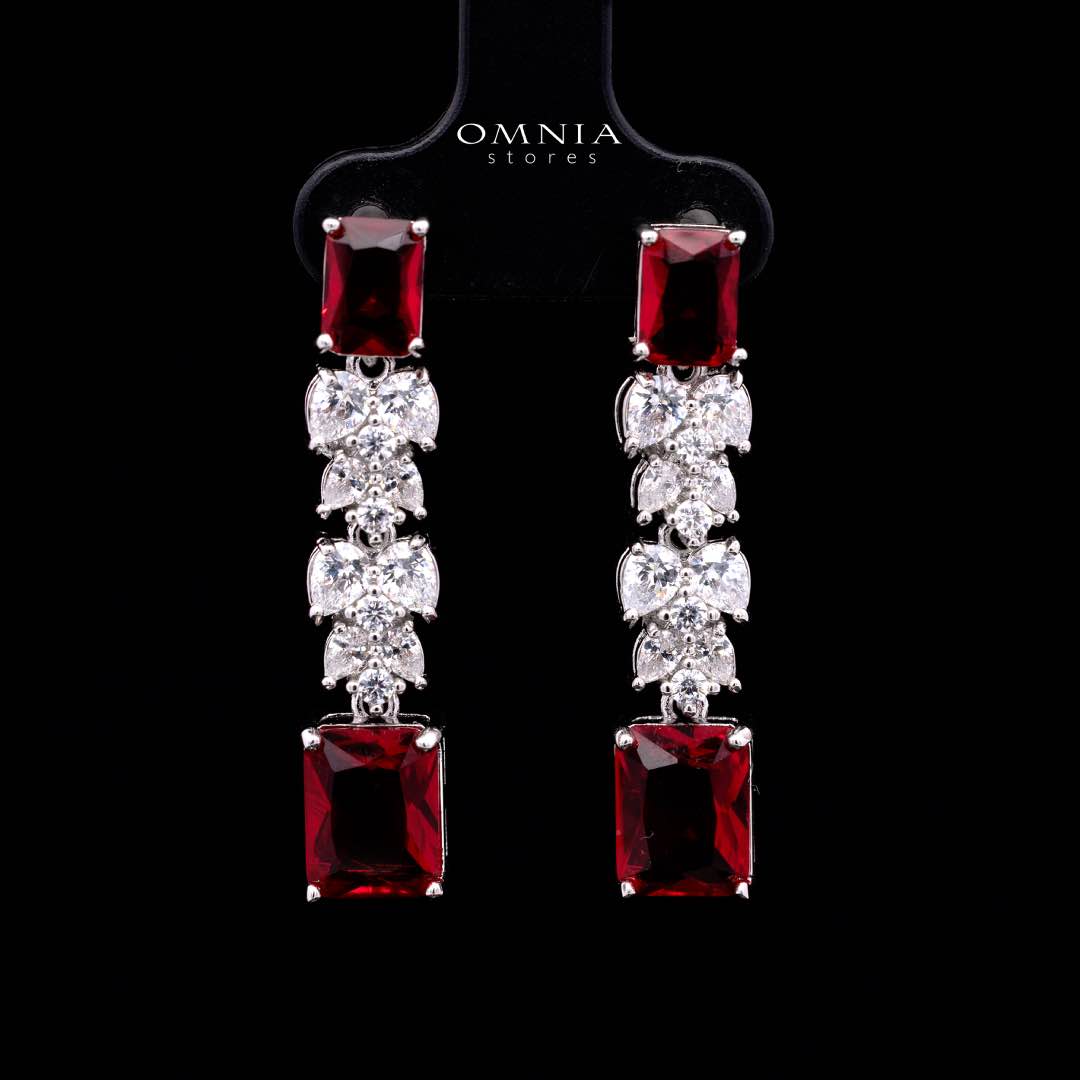 Omnia Amelia Red Bridal Full Set in High Quality Simulated Diamonds