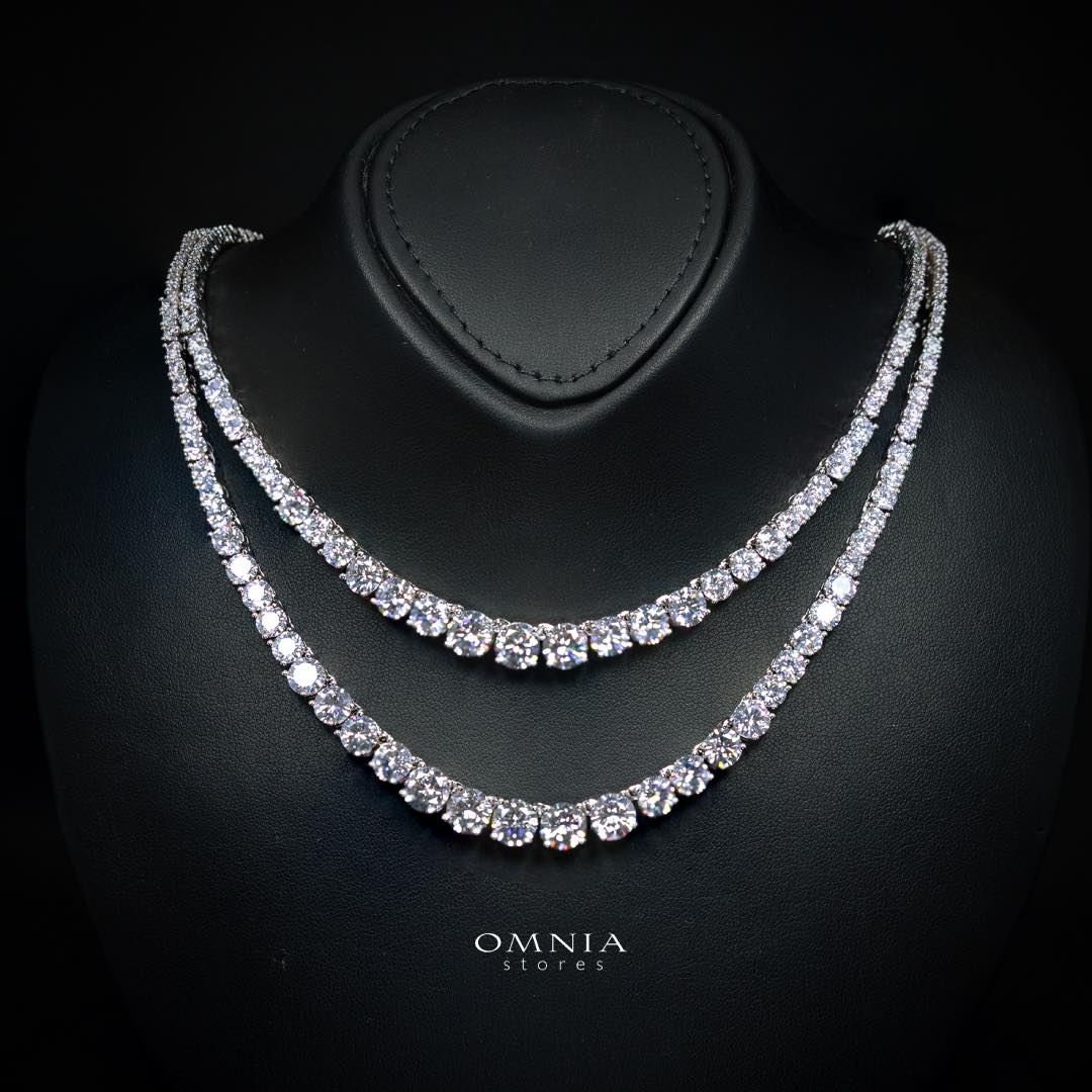 Omnia Ansa White Medium Size Luxury Bridal Full Set in High Quality Simulated Diamonds Rhodium Plated