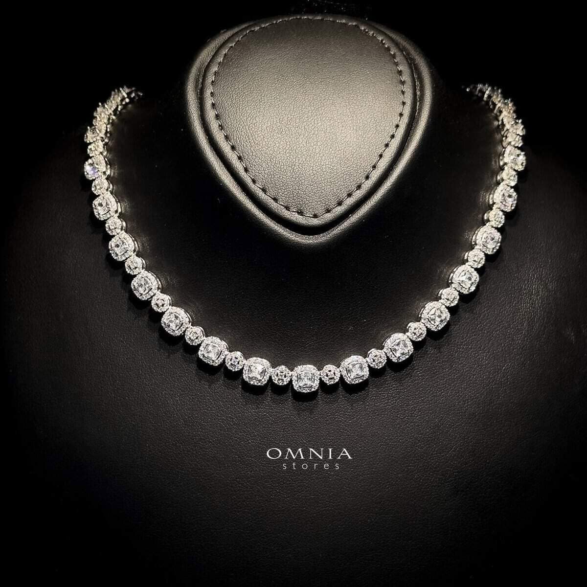 Omnia Bella Classic Bridal Full Set Silver Simulated Diamonds