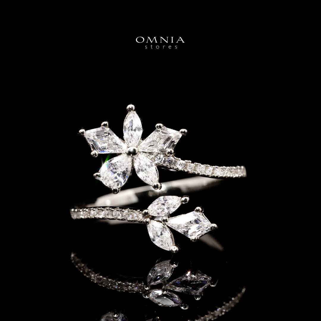 Omnia Zoey Luxury Bridal White Full Set in High Quality Zircon Stone Rhodium Plated