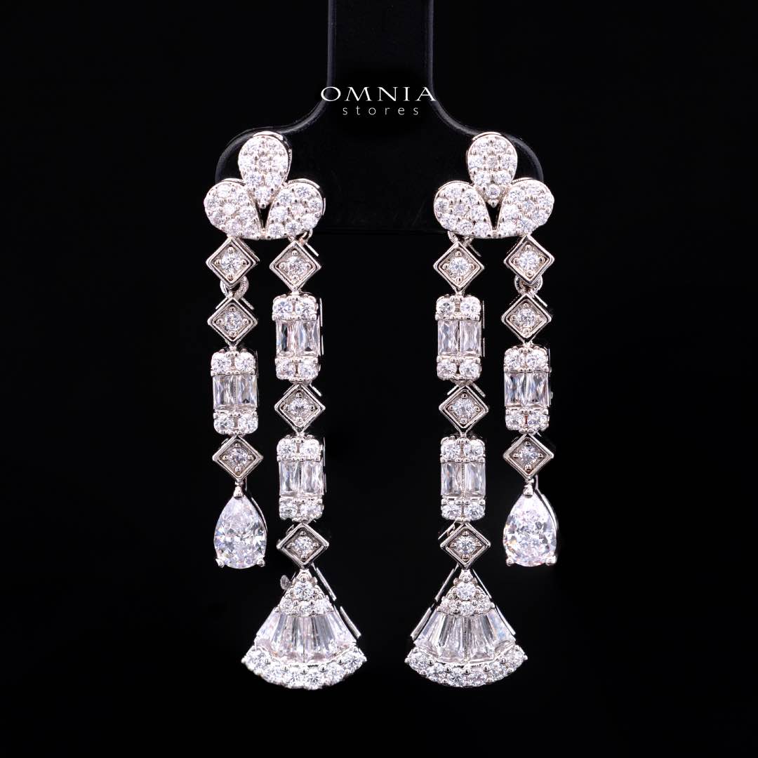 Omnia Marwa White Bridal Full Set in High Quality Zircon Stone Rhodium Plated(16 and 18cm only available in ksa)